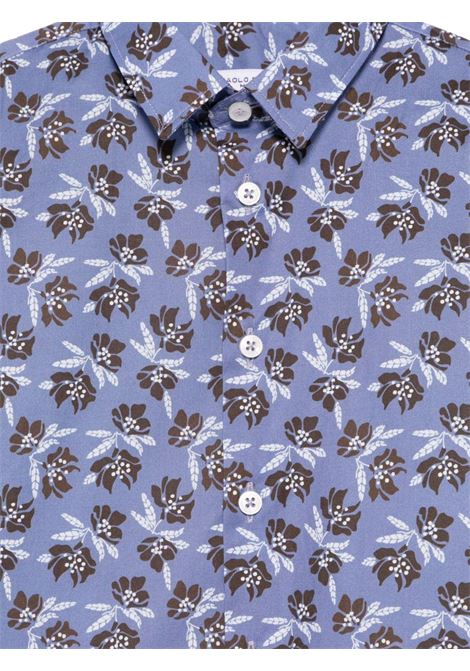 Blue cotton shirt for children Paolo Pecora | PP3936/MABLU